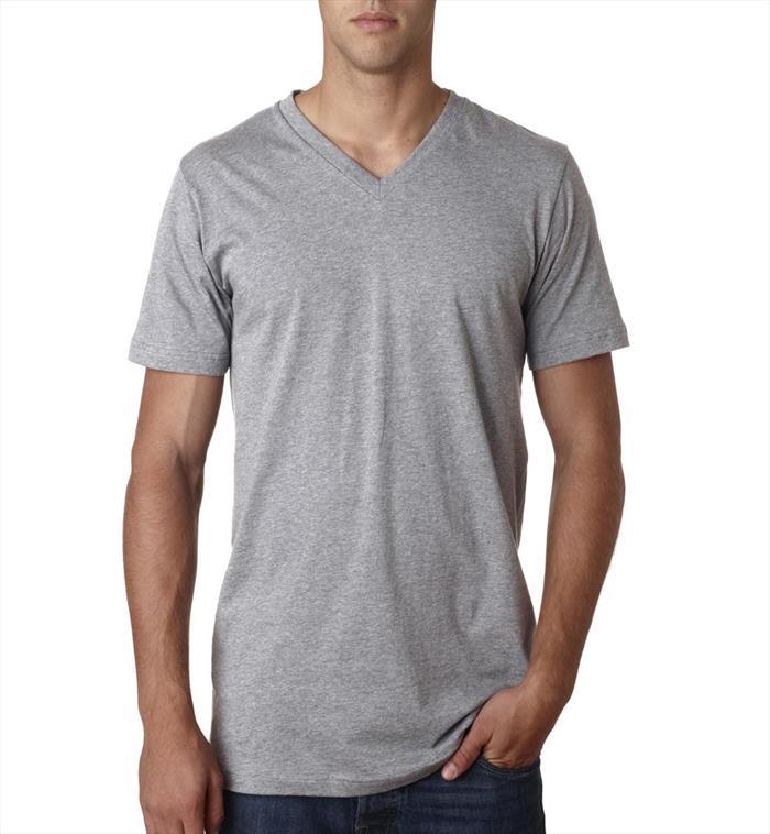 Wholesale Men's Short Sleeve V-Neck T-Shirt - Sport Grey, 3X