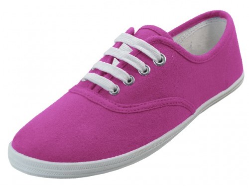 Wholesale Women's Canvas Shoes (Fuchsia)(24x$7.67)
