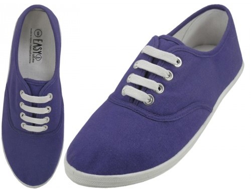Wholesale Women's Para Purple Color Canvas Shoes (24 pairs) (SKU ...