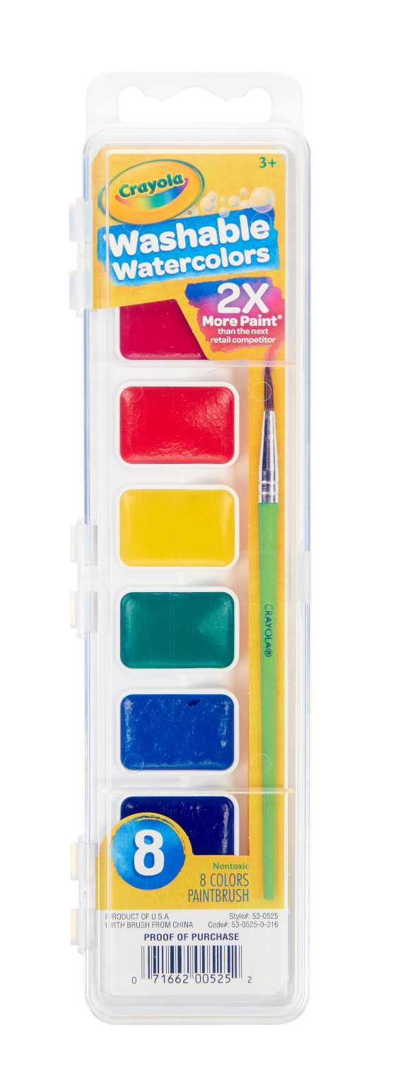 Formerly Binney & Smith Bin525 Washable Water Colors 8 With Brush