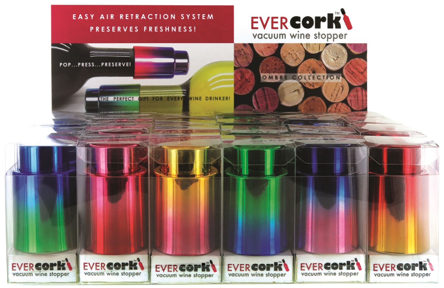 Wholesale Metallic Ever Cork Wine Stopper(24x$3.59)