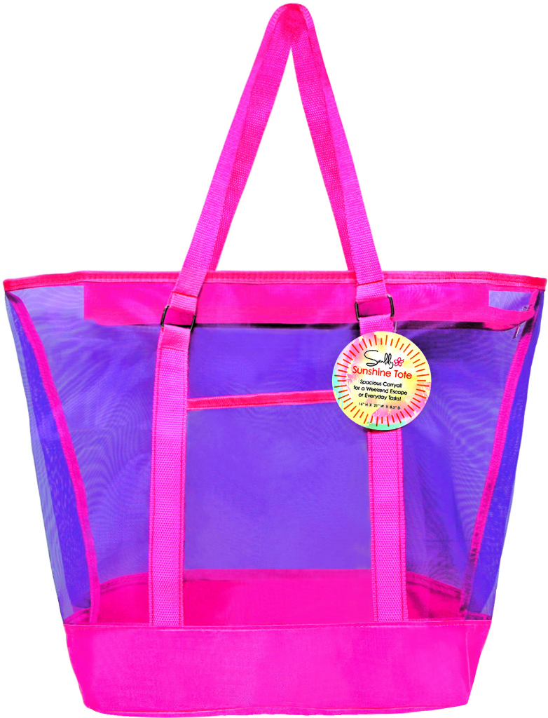 Wholesale Large Pink TwoTone Mesh Tote Bag (SKU 1946499) DollarDays