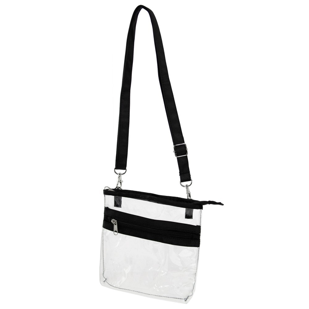 Wholesale Clear PVC Women's Crossbody Bag - Black | DollarDays