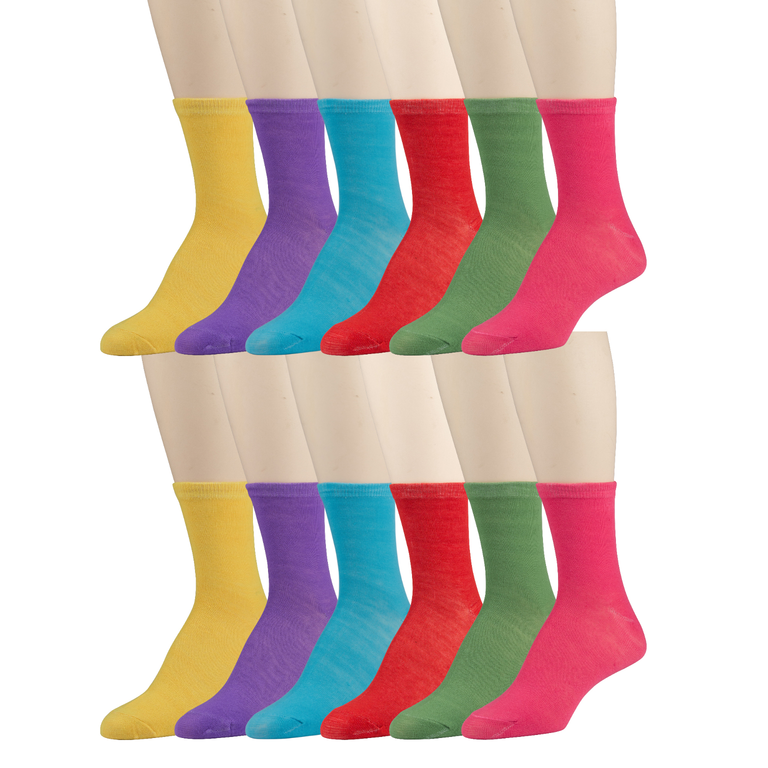 Wholesale Women's Solid Crew Socks | DollarDays