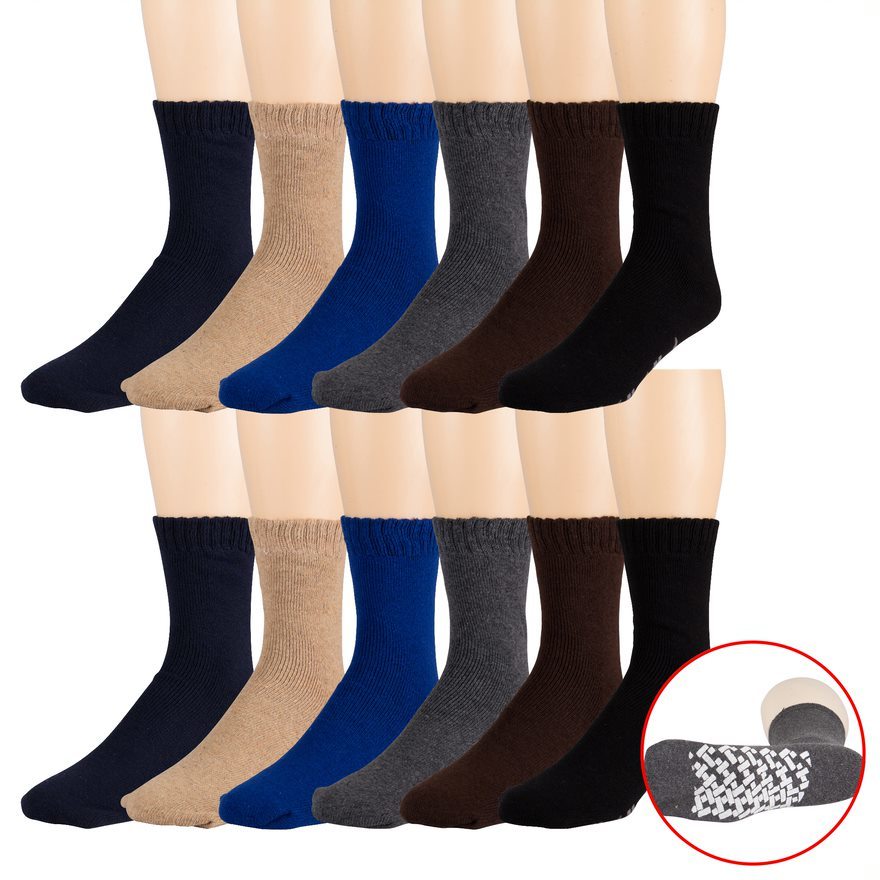 Wholesale Assorted Color Non-Skid Socks - - Size 10-13 | DollarDays