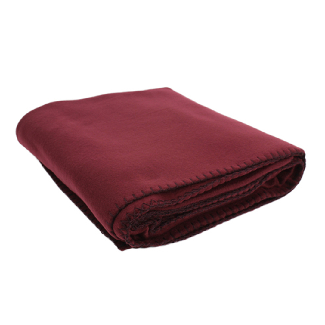 Bulk Fleece Throw Blankets - Burgundy, 50
