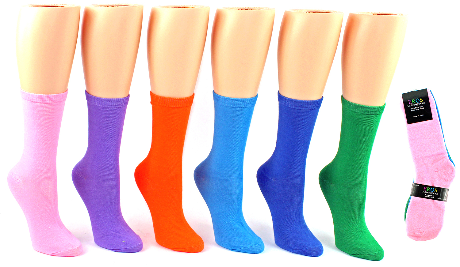 Wholesale Women's Crew Socks - Bright Colors Size 9-11 (SKU 1990252 ...