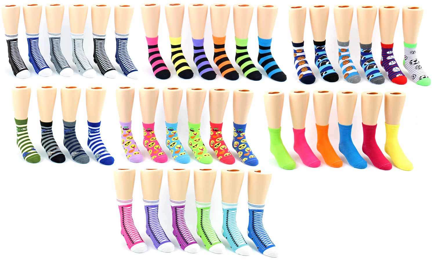 6 Pairs Children Kids Girls Boys Ladies Emoji Icon Novelty Smiley Socks All Size 