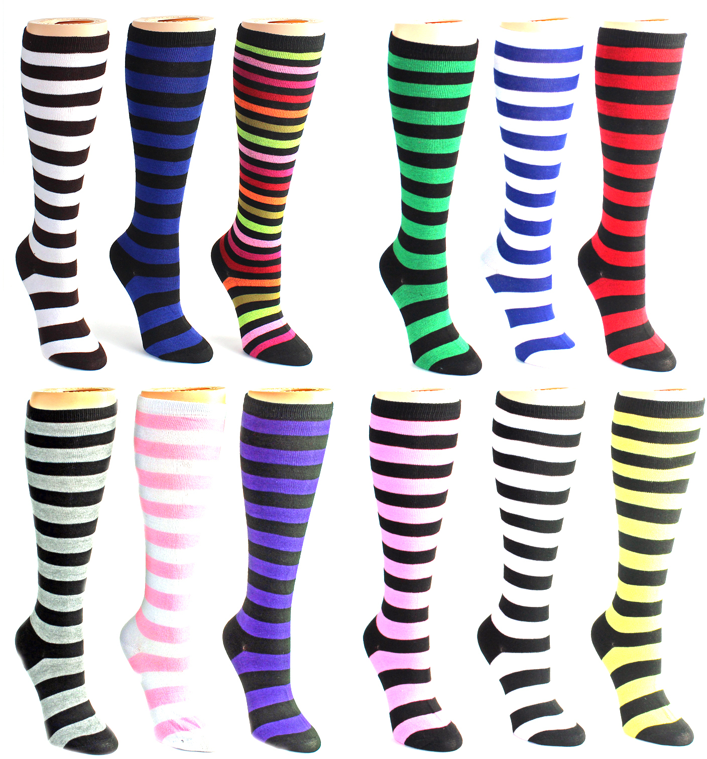 Wholesale Knee High Striped Socks (SKU 277856) DollarDays