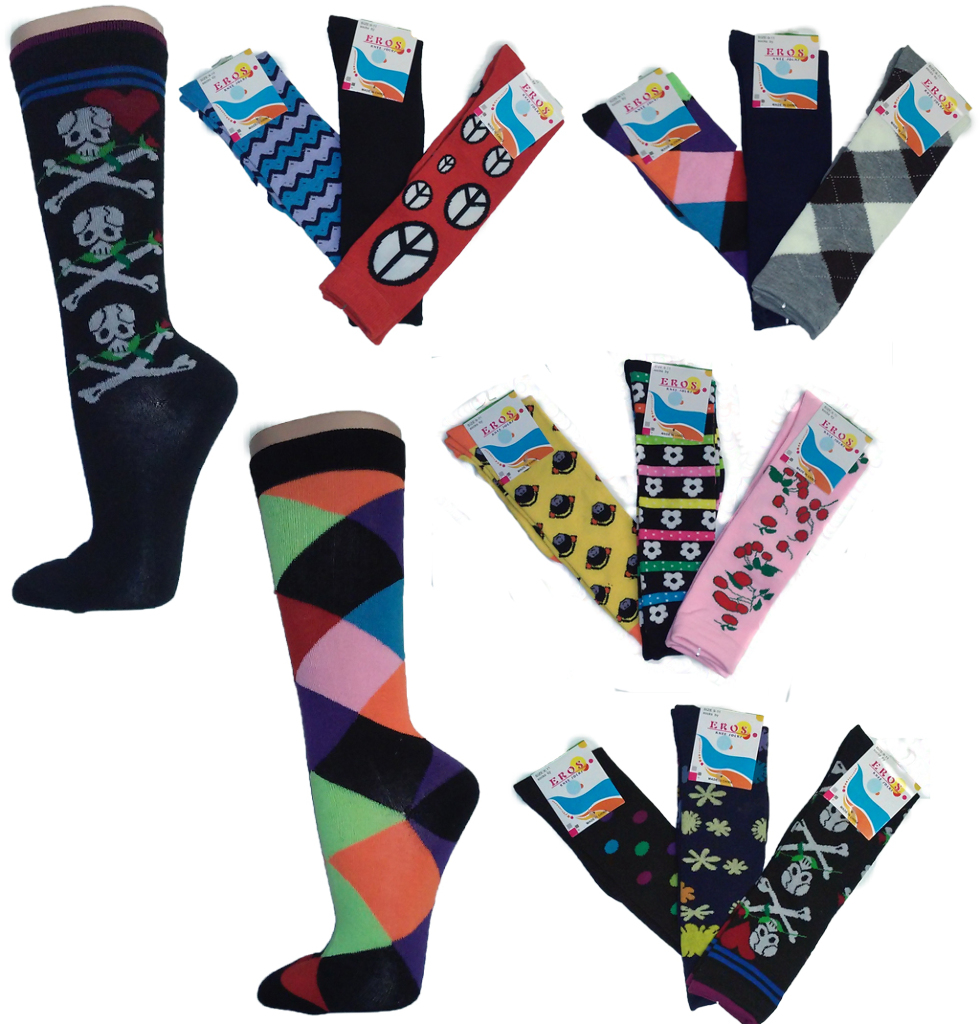 Wholesale Knee High Computer Patterned Socks - Size 9-11