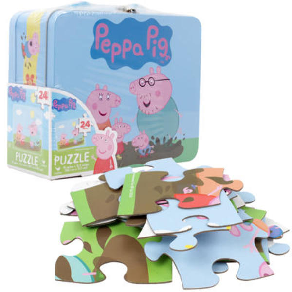 Wholesale Peppa Pig 24-Piece Puzzle In Tin Lunch Box(12x$7.16)