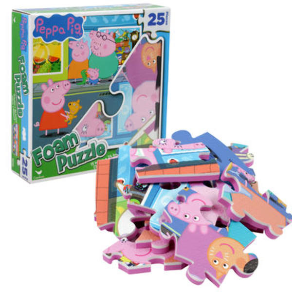 Wholesale Peppa Pig 25-Piece Foam Puzzle - 13X24"(12x$6.75)