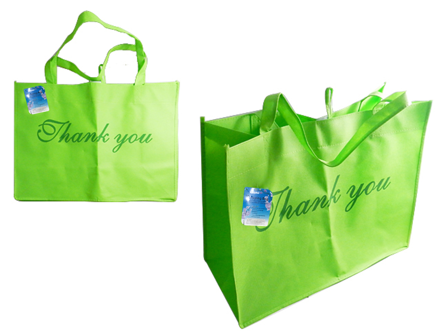 Wholesale Reusable Rectangle Shopping Tote Bag - Green - 12