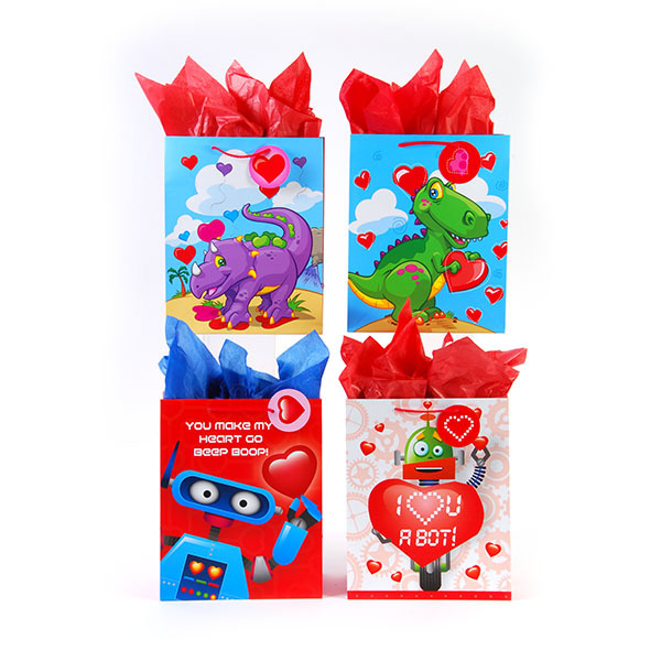 Wholesale Valentine's Day Dino-Robot Gift Bag - Small(360x$0.46)