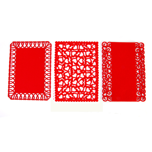 Wholesale Red Felt Valentine's Day Placemats(72x$1.81)