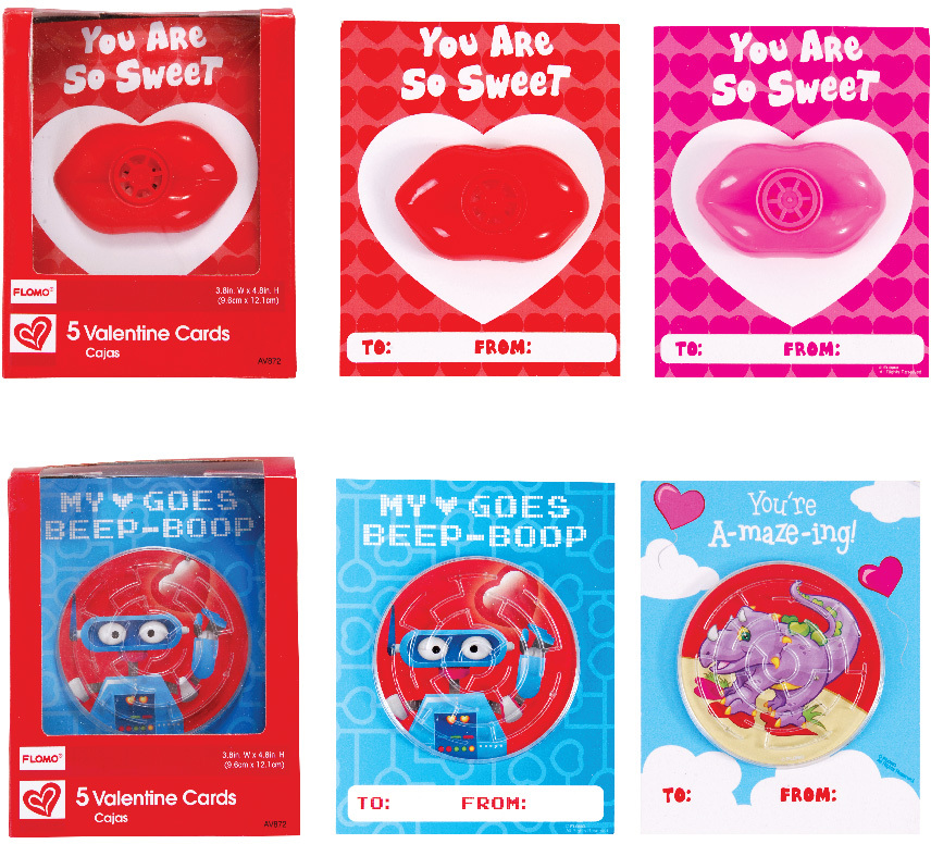 Wholesale Valentine's Day Novelty Cards - 5 Count(72x$1.65)