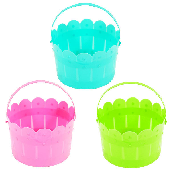 Zcaukya 12 Packs Easter Baskets, 6.5"X4.5"X3.2" Colorful Plastic Kids Easter Bas
