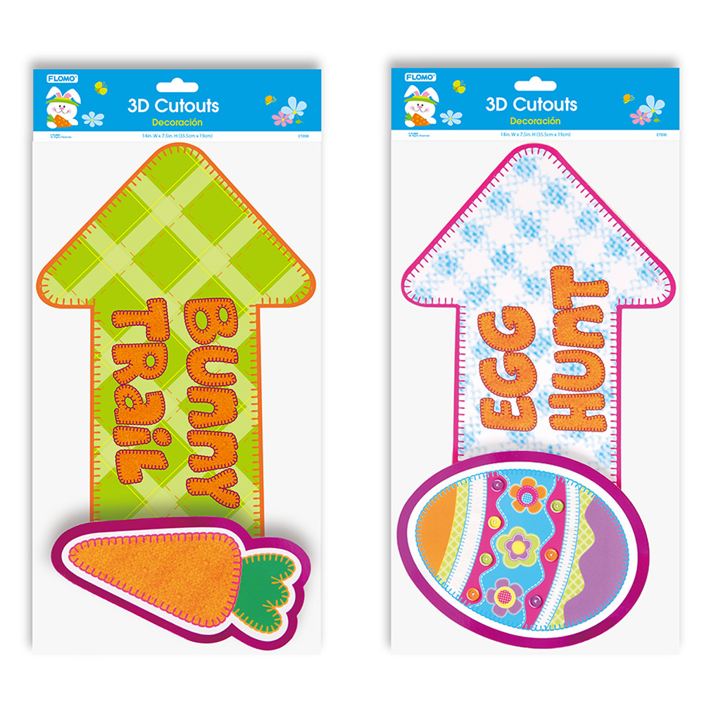 Wholesale 3 Pack of Easter Pop Layer Cut-Outs(48x$1.44)