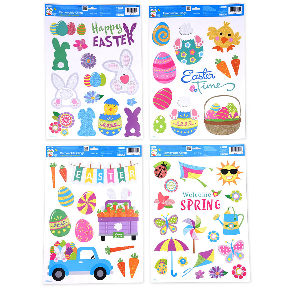 Wholesale Easter Window Clings - Assorted Themes