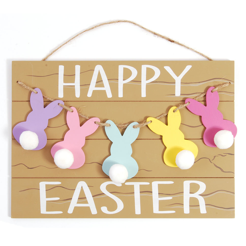 Wholesale Hanging Easter Decoration with Bunny Tails | DollarDays