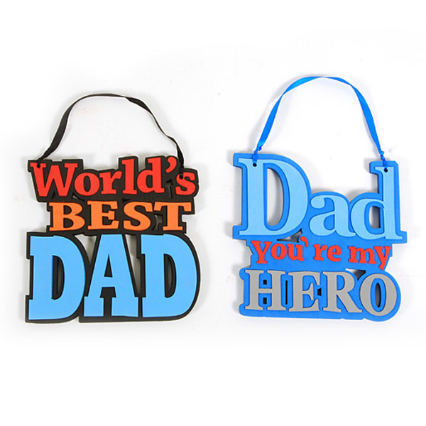 Father's Day Hanging "Dad You're My Hero" and "World's Best (72x$1.65)