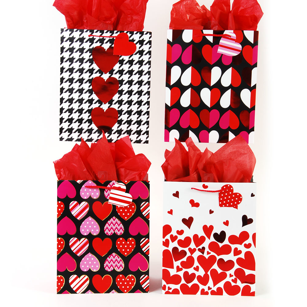 Valentine's Day Hot Hearts Love Gift Bag - Classic Tall(144x$0.98)