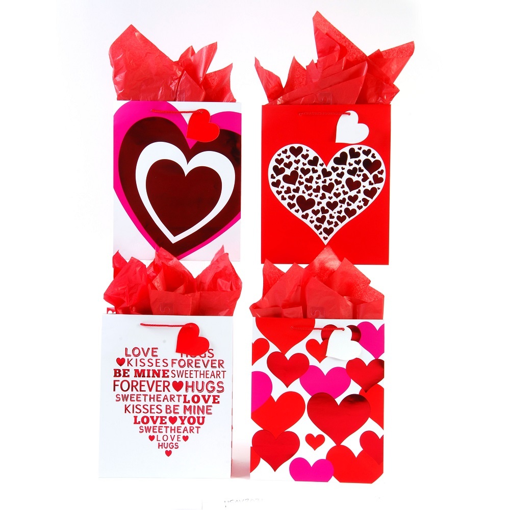 Valentine's Day Simple Hearts Gift Bag - Extra Large(108x$1.65)
