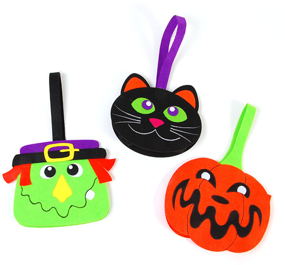 Wholesale Felt Embroidered Halloween Trick Or Treat Purses(72x$2.58)