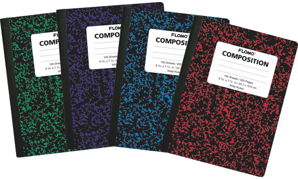 Solid Color Marble Composition Books - 100 Sheets Wide Ruled(48x$1.70)