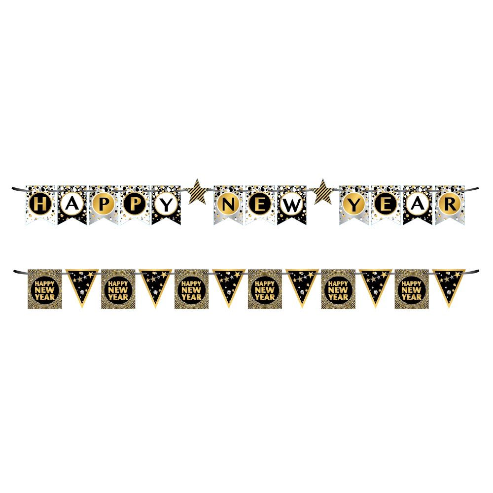Wholesale Happy New Year Hot Stamping Banners(48x$1.65)