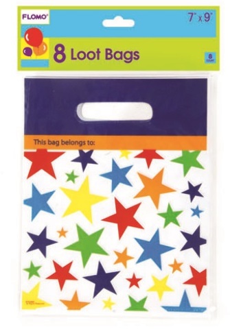 Wholesale Star Design Printed Loot Bags (8 Count)(36x$1.13)