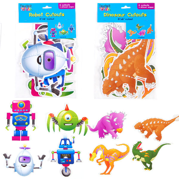 Wholesale Robot and Dinosaur Classroom Cut Outs(48x$1.44)