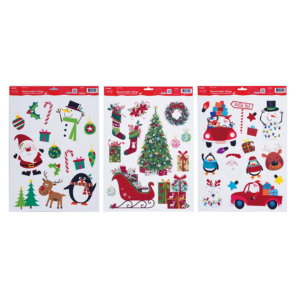 Wholesale Christmas Window Clings, 3 Styles - DollarDays
