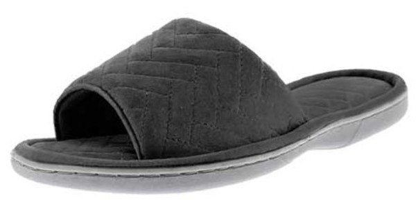 Wholesale Women's Velour Quilted Slide Slipper - Black | DollarDays