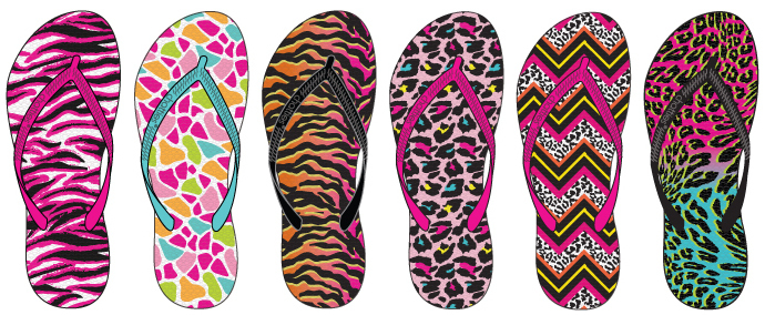 Wholesale Women's Animal Printed Flip Flops(72x$1.73)