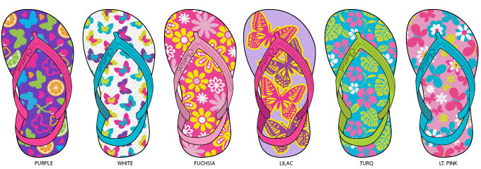 Wholesale Toddler Girl's Tropical Flip Flops | DollarDays