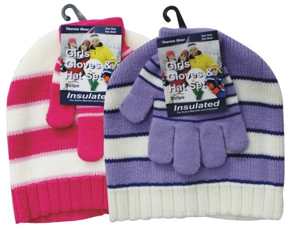 Wholesale Girls Winter Hat and Glove Set (SKU 1863312) DollarDays