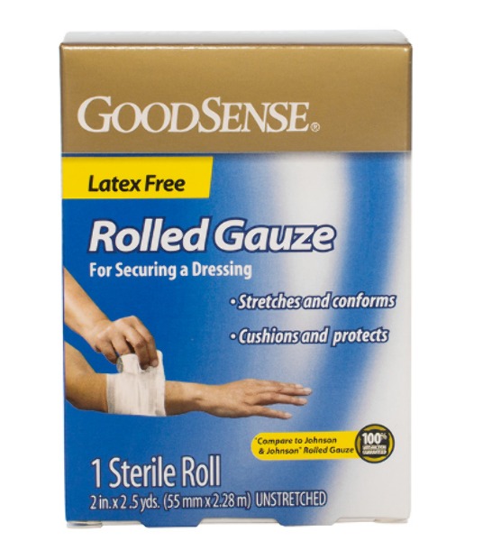 Wholesale GoodSense Rolled Gauze 2" x 2.5 Yds(24x$1.18)