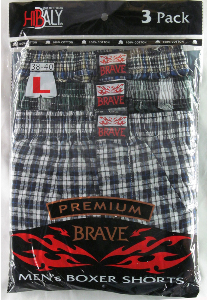 Wholesale Men's 100% Cotton Boxer Shorts - Size 3XL(48x$3.19)
