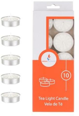 1996398 Tea Light Candles - White, Unscented, 10 Pack case of 72