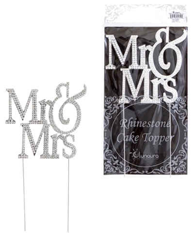 Sparkling Rhinestone Cake Topper - Mr. and Mrs. Capital