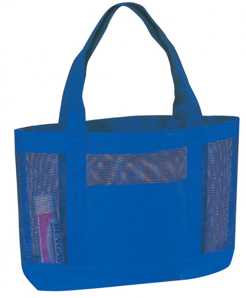 Wholesale Royal Blue Mesh Tote Bags, 19