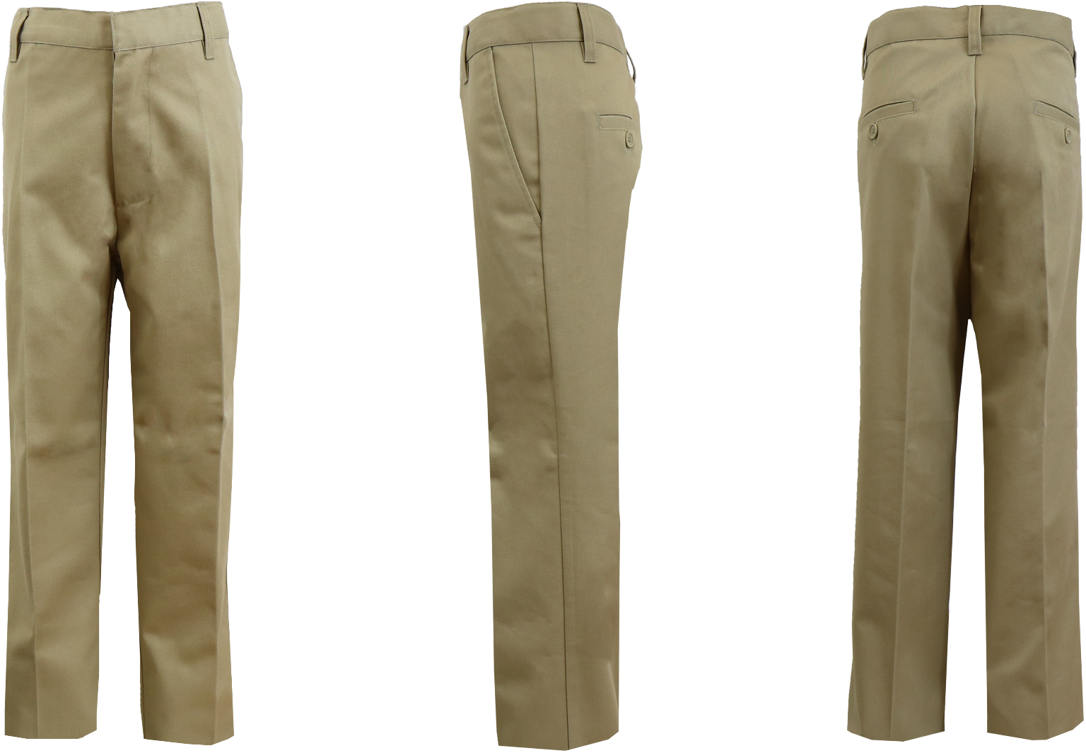 Wholesale Men's Flat Front Uniform Pants, Khaki, Size 28 - DollarDays
