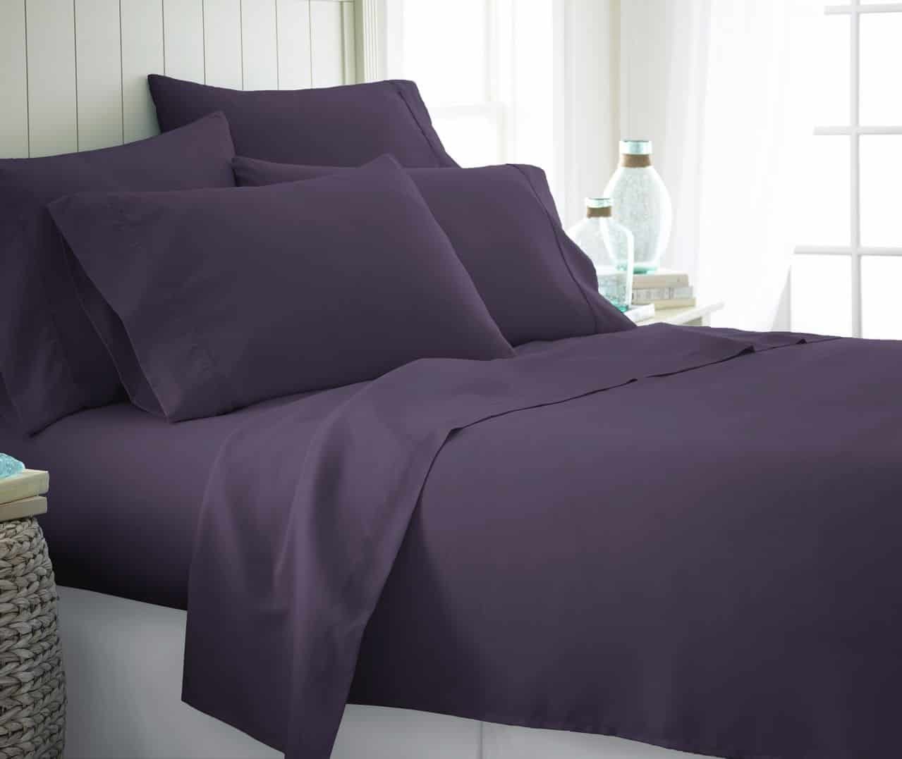 Wholesale Microfiber Bed Sheet Sets - Purple, Twin XL, Double-Brushed