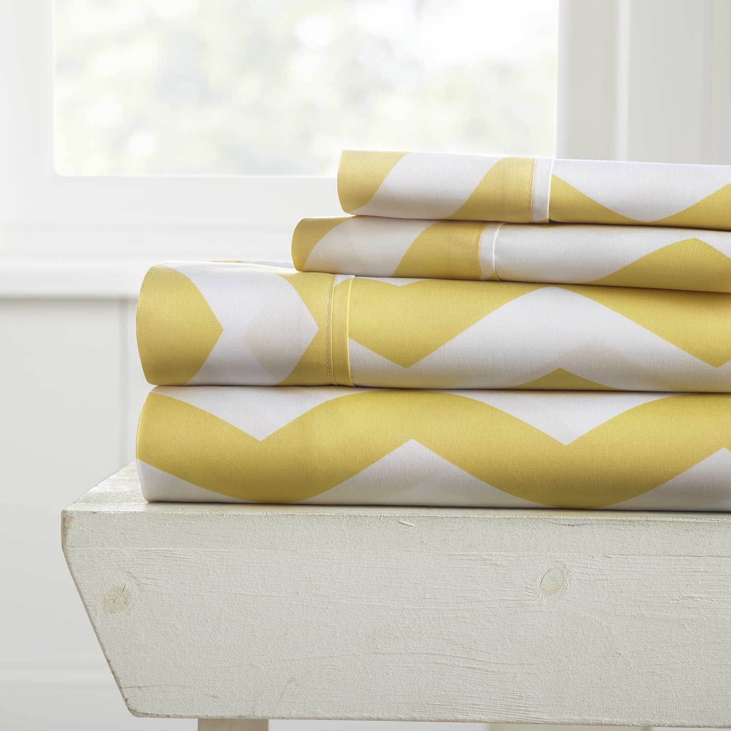 Casual Comfort Premium Ultra Soft Ribbon Pattern Microfiber Wrinkle Free Sheet Set, One Size, Gray