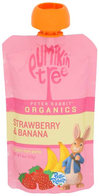Peter Rabbit Baby Food - Organic Strawberry Banana, 4 oz