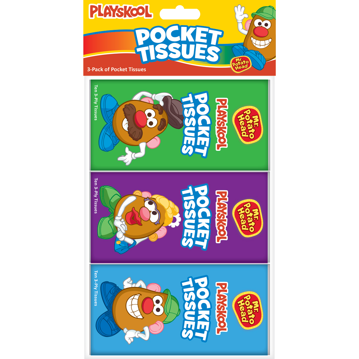 Wholesale Mr. Potato Head 3-Pack of Pocket Tissues(288x$0.83)