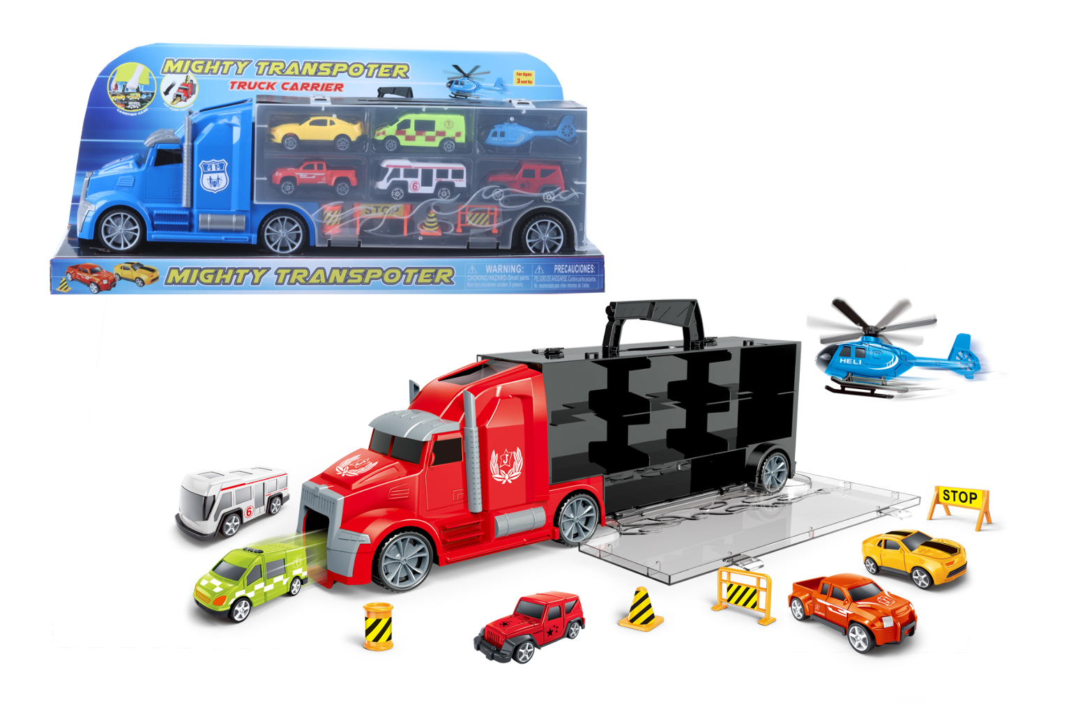 Wholesale Transporter Vehicle Play Sets - 7 Pieces, 16.5