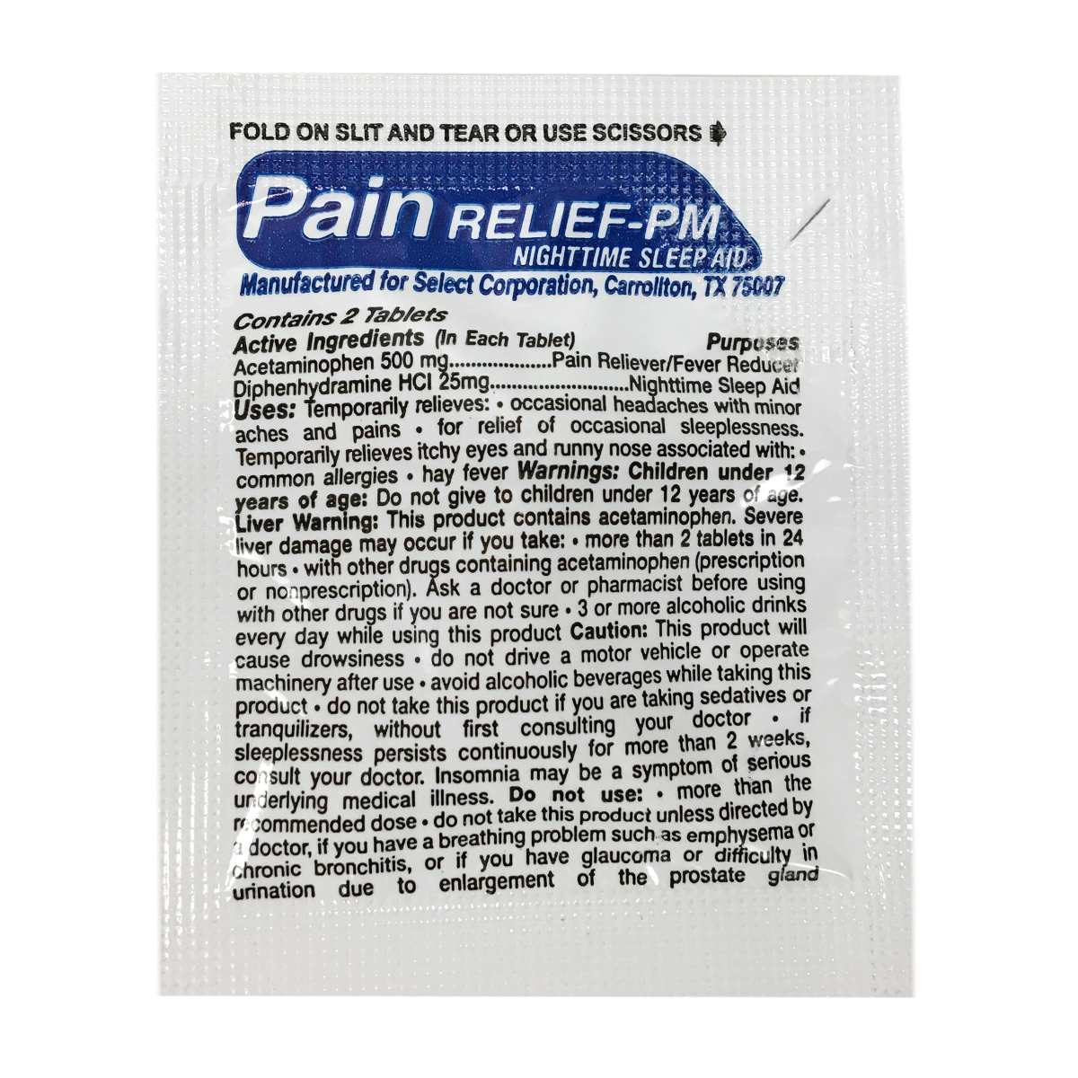 Wholesale Prime Aid Pain Relief PM Sleep Aid 2 Tablets (SKU 2275272) DollarDays