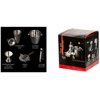 Imperial Home Stainless Steel 5pc Cocktail Bar Set